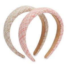 Never have to worry about a bad hair day again! Our set of 2 tweed padded headbands for girls, women, and kids will ensure your hairstyle stands out from the rest. The polyester material is lightweight and comfortable to wear for long periods of time while out shopping, at work, or simply lounging at home. The light pink and beige colors will effortlessly elevate your outfit for an upcoming party, wedding, or date night. These cute headbands are a must-have hair accessory to add to your collecti Padded Headbands, Thick Headbands, Stylish Headbands, Rhinestone Material, Padded Headband, Cute Headbands, Crystal Headband, Rhinestone Headband, Rhinestone Bridal