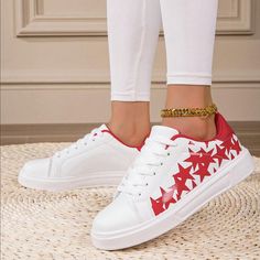 Step into style and comfort with our 2024 Spring White Sneakers. These versatile and trendy sports casual shoes are designed with both fashion and function in mind. The sleek design and comfortable fit make them perfect for any occasion. Color : Red Pattern Type : Plants Size Fit : True To Size Upper Material : PU Leather Lining Material : Mesh Power Supply : None Size US Ball Girth Foot Length EUR36 US6 20.4 22.86 EUR37 US6.5 20.8 23.53 EUR38 US7 21.2 24.2 EUR39 US8 21.75 24.87 EUR40 US9 22.2 2 Trendy Slip-on Skate Shoes, Trendy Flat Sneakers, Trendy Breathable Canvas Shoes With Round Toe, Trendy Breathable Canvas Shoes With White Sole, Trendy Canvas Shoes With Round Toe For Sports, Trendy Round Toe Canvas Shoes For Sports, Casual Slip-on Sneakers For Jogging, Trendy White Breathable Canvas Shoes, Trendy White Slip-on Sneakers With Round Toe