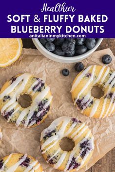 soft and fluffy baked blueberry donuts with lemon glaze are the perfect breakfast treat