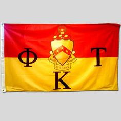 a flag with the letter k on it