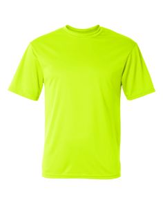 Men's 100% Poly Performance Short-Sleeve T-Shirt - SAFETY YELLOW - L | C2 Sport Men's Adult Performance Top in Safety Yellow Size Large | Polyester Blank Apparel, Yellow Shirt, Sleeveless Tee, Sport Performance, Men Shirt, Fabric Collars, Quarter Zip Pullover, Wholesale Clothing, Sport T Shirt