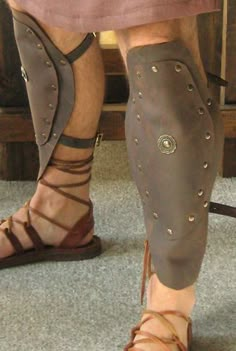 Medieval Gladiator Roman Greek Leather Leg Greaves Armor Greaves Armor, Nativity Costumes, Roman Armor, Roman Soldiers, Leather Armor, Armor Of God