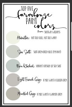 the top five favorite paint colors for interior walls and ceilings in this postcard style