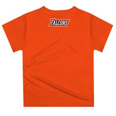 Show your team spirit in this performance fabric short sleeve T-Shirt with Bowling Green University Falcons ON THE FAST TRACK graphics.STYLE DETAILS Moisture wicking breathable soft natural feel knit fabric. Lightweight fabric for easy comfort. Sublimated graphics and colors. Crewneck overstitched collar. Double needle cover stitch finished hemlines. Logo, team, and mascot name with graphic design on front and back. Machine wash warm. Tumble dry low or hang dry. Bowling Green, Orange Shorts, Hand Smock, Bowling, Clothing Store, Childrens Clothes, Short Sleeve Tee, ? Logo, Knitting