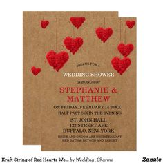 a brown paper bag with red hearts hanging from it's sides and the words bachelorette party in front