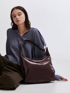 Plum Lumen Slouchy Hobo Bag | CHARLES & KEITH Hobo Bag Outfit, Classic Black Bag, Charles And Keith Bags, Slouchy Hobo Bag, Trapeze Bag, Large Hobo Bag, Hobo Tote Bag, Slouchy Bag, Leather Sling Bag