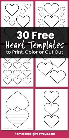 the printable heart templates for valentine's day are easy to make and great for