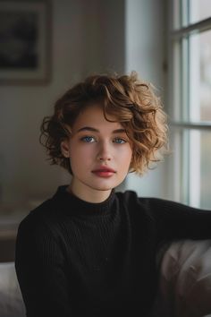 Growing Out A Curly Pixie, Growing Out Curly Pixie, Wavy Long Pixie, Short Haircuts For Curly Hair, Short Curly Cuts, How To Curl Short Hair, Hair Growing, Haircut Curly