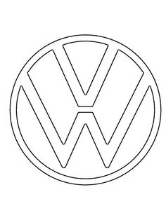 the vw logo is shown in black and white, with no background or text