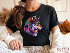 🌈🐺Rainbow Wolf T-Shirt - Unleash your wild side with this colorful and captivating wolf design! Perfect for those who love bold, artistic creations, this shirt blends the majesty of the wolf with a spectrum of vivid colors. Stand out with this unique and eye-catching piece, ideal for casual wear or as a thoughtful gift! Customized gifts are perfect for all family members and friends. Please review all photos before placing an order, ♥ HOW TO ORDER ♥ 🔍 Please review all the information provide Playful Multicolor Rainbow Print T-shirt, Fun Multicolor Pride Tops, Fun Multicolor Tops For Pride, Fun Multicolor Tops With Custom Print, Playful Multicolor Sublimation Print T-shirt, Multicolor Graphic Print Shirt For Pride, Multicolor Graphic Tee With Custom Print, Multicolor Custom Print Graphic Tee Shirt, Multicolor Custom Print Graphic Tee