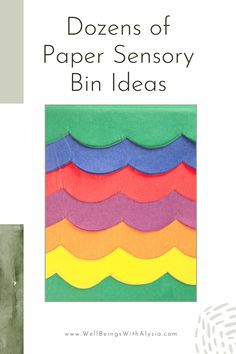 a book cover with the title dozens of paper sensory bin ideas