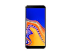 the samsung galaxy j5 plus is shown in blue and orange, with its front camera facing