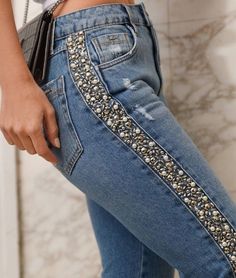 Bedazzled Jeans, Lace Jeans, Bling Jeans, Patterned Jeans