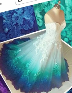 Wedding Dress With Purple And Teal Accents, Prom Dresses Strapless, Dress With Applique, Popular Prom Dresses, Ombre Prom Dresses, White Bridal Dresses, Strapless Evening Dress, Formal Ball Gown, 파티 드레스