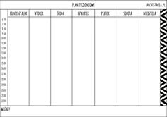 a printable daily planner is shown in black and white, with lines on it