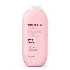 Turn your shower into the kind of escape you need right now. Infused with peony, rose water + pink sea salt, this purifying body wash leaves your skin feeling soft, moisturized + smelling like a no-stress zone. Plus, with a cruelty-free, biodegradable formula, plant-based cleansers + a bottle (minus lid) made with 65% recycled plastic (PCR), the good vibes just keep going. Peace out. Find the fragrance of sweet serenity with just a whiff and without all that strenuous self-reflection. The soft s Method Body Wash, Best Body Wash, Pink Sea Salt, Pink Sea, Just Keep Going, Peony Rose, Pink Body, Amazon Beauty Products, Shower Routine