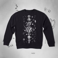 Planets sweatshirt for Women Girl Men sweater Astrology Teens | Etsy About Planets, Galaxy Sweatshirt, Aesthetic Cute, Cute Stars, Sweatshirt For Women, Gildan Sweatshirts, Guys And Girls, Direct To Garment Printer, Unique Print