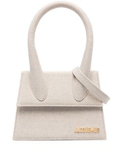 Jacquemus Le Chiquito Moyen, Le Chiquito Moyen, Jacquemus Le Chiquito, Jacquemus Bag, Denim Handbags, White Handbag, Top Handle Handbags, Metallic Logo, Leather Top