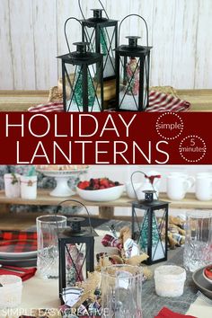 holiday lanterns are the perfect decoration for this table