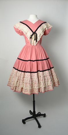 Dresses To Buy, Pink Cotton Dress, 1950s Dress, Dance Dress