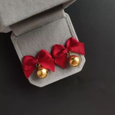 Red And Gold Bell Christmas Earrings. Brand New Never Worn Bell Earrings, Wedding Bride Jewelry, Punk Earrings, Knot Stud Earrings, Knot Studs, Long Tassel Earrings, Artificial Silk Flowers, Wedding Party Jewelry, Festival Jewelry