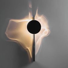 a wall mounted light with a circular object on it