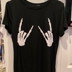 Size Small Never Worn Skeleton Hands Shirt, Dark Style, Skeleton Hands, Dark Fashion, Shirt Color, Skeleton, Colorful Shirts, Womens Tops, Tops & Tees