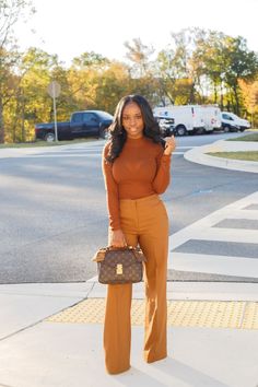 Caramel Outfit, Corporate Girlie, Peanut Butter Caramel, Monochromatic Style, Ladies Outfits, Butter Caramel, Business Attire Women, Money Moves