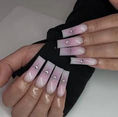 Cute Nails Square, White Nails Trendy, Chrome Silver Nails, Pink And Silver Nails, Md Nails, Nails Milky White, Lux Nails, Pink French Nails, Custom Nails