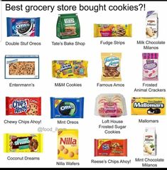 the best grocery store bought cookies are in this chart, which one is for you?