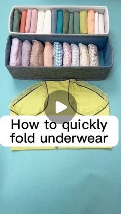 The Folding Hacks on Instagram: "Drop a ❤️ if this is helpful! How to quickly fold underwear? 📚 #foldingclothes #organize #storagehacks #folding #foldinghacks" Orange Paper Craft, Easy Diy Clothes, Folding Laundry, Diy Clothes Life Hacks