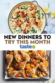 the new dinner to try this month has been made with chicken, potatoes and carrots