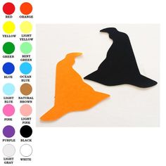 the silhouettes of two witches are shown with color options for each individual to choose from