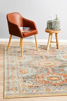 Estate Blue Transitional Rug Living Room Australia, Bright Rug, Bohemian Dining Room, Vintage Colour Palette, Dark Floors, Rugs Living Room, Transitional Rug, Room Setting, Motif Vintage