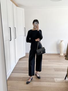 Ballet Flat Outfits, Black Ballet Flats Outfit, Black Flats Outfit, Flats Outfit Summer, Red Ballet Flats Outfit, Casual Flats Outfit, Flats Outfit Work, Ballerina Flats Outfit