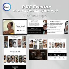 the u c creator media kit is designed to look like it has many different images