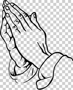 the praying hands are black and white