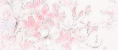 a drawing of pink flowers on a white background