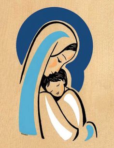 an image of a woman holding a child in her arms with the word jesus on it