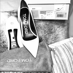 Beautiful Tom Ford Pumps. Chic White Heels For Business, White Pointed Toe Heels For Business, Tom Ford Shoes, Beautiful Heels, Womens Toms, Box Color, Tom Ford, Shoes Women Heels, Dust Bag