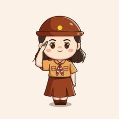 indonesia elementary school student saluting cute girl chibi kawaii character 25502342 Vector Art at Vecteezy Cartoon Character