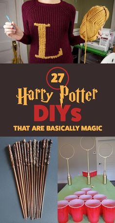 harry potter diy's that are basically magic book cover with images of cupcakes and wands