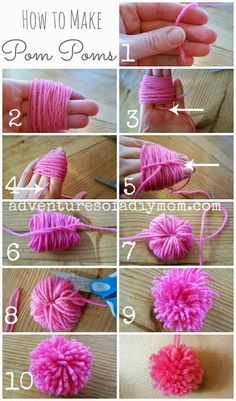 how to make yarn pom poms with instructions for making pom poms