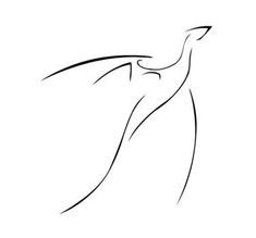 a line drawing of a bird flying in the sky