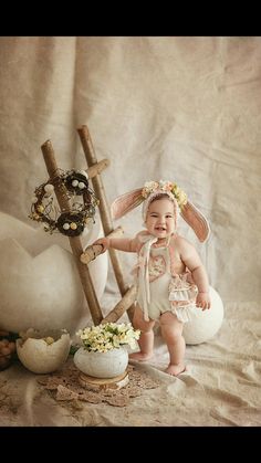 Easter Dog Photos, Born Baby Photos, Easter Portraits, Easter Mini Session, 1st Birthday Girl Decorations