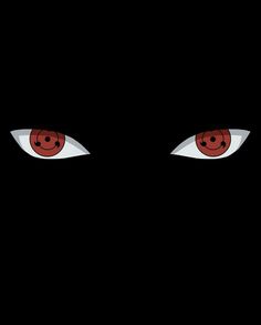 the eyes of an evil looking person with red and white contacts on their face are glowing in the dark