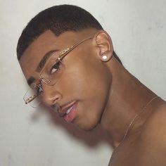 (insta: wxjohnn) Black Man Glasses Aesthetic, Black Man With Glasses, Man With Glasses, Mens Twists Hairstyles, Taper Fade Short Hair, Haircut Designs For Men, Coiling Natural Hair, Natural Hair Haircuts, Natural Hair Men