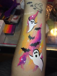 Halloween Face Paint Arm, Face Painting Ideas For Fall Festival, Face Paint Board Display, Bat Face Paint Kids, Candy Corn Face Paint, Pumpkin Face Paint For Kids, Quick Halloween Face Paint, Halloween Facepaint Kids, Easy Face Paint Halloween