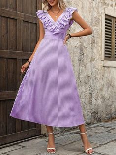 Belted V-neck Summer Dress, Feminine Summer Midi Dress With Notched Neckline, Belted V-neck Dress For Summer, Feminine Midi Dress With Notched Neckline For Summer, V-neck Belted Midi Dress For Vacation, Feminine Belted Maxi Dress For Summer, Spring Fitted Belted V-neck Dress, Spring Fitted V-neck Dress With Belt, Spring V-neck Fitted Belted Dress