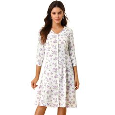 With its pretty floral print, the dress is an elegant and feminine option. With a classic fit and flare shape, the below-the-knee length dress is perfect for summer occasions. This pretty summer dress has a flattering fit-and-flare silhouette. Featuring an all-over floral print, the dress has inverted pleats detailing throughout, V-neckline, and short sleeves. Vintage-inspired and tailored to fit-and-flare silhouette, it features short sleeves, a button front, and a v-neckline for a pretty aesth Pretty Summer Dresses, Below The Knee Dresses, Midi Dress White, Black Velvet Dress, Medium Dress, Midi Short Sleeve Dress, Tweed Dress, Floral Vintage, White Midi Dress